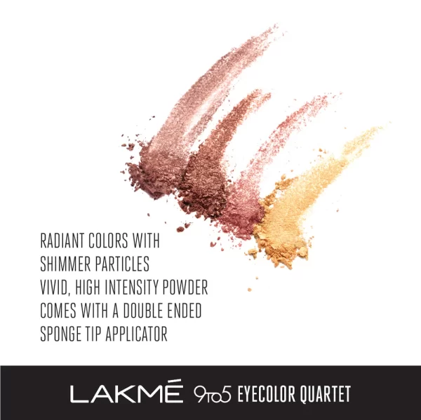 Lakmē 9to5 Eye Color Quartet Eye Shadow - Desert Rose - Image 2
